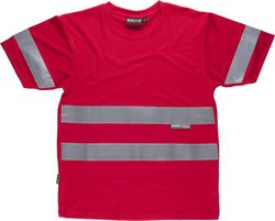 Camiseta cuello caja, manga corta Rojo