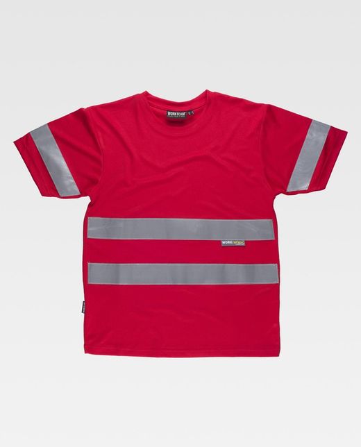 Camiseta cuello caja, manga corta Rojo