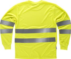Box-Neck-T-Shirt, langärmlig, gut sichtbar, reflektierende Bänder AV Yellow