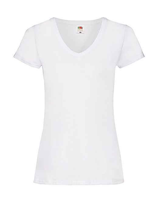 Camiseta cuello V Valueweight corte femenino