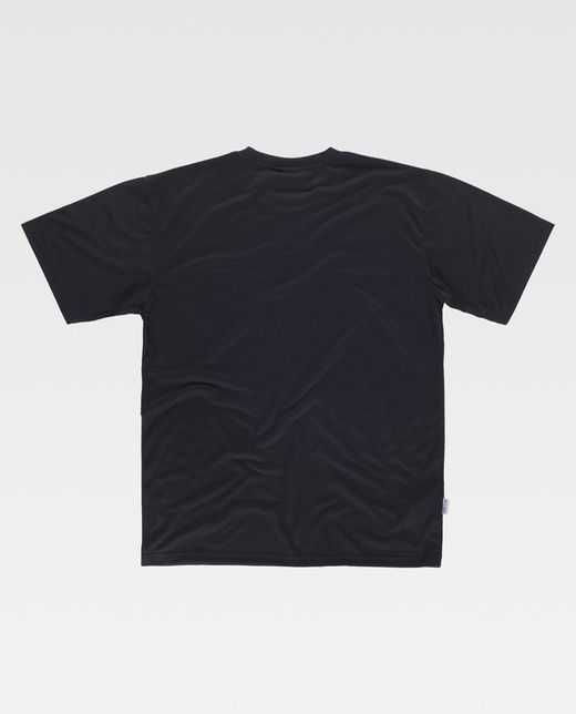 Camiseta de alta visibilidad de manga corta en poliéster. Negro