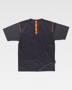 Camiseta de color Gris oscuro+Naranja Fluor