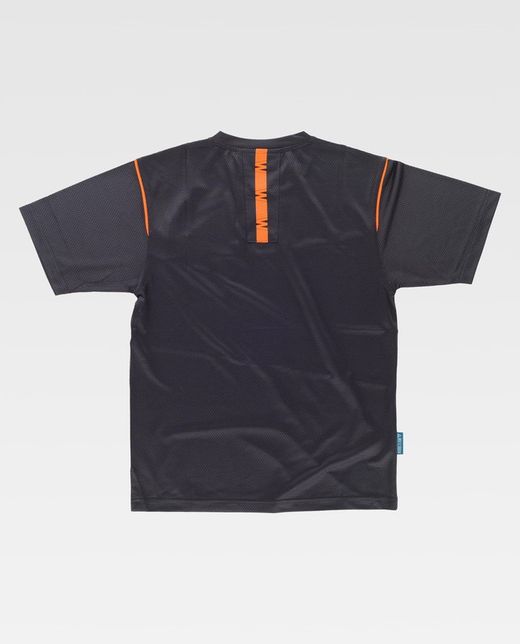 Camiseta de color Gris oscuro+Naranja Fluor