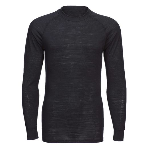 T-shirt en laine mérinos à manches longues et col rond
