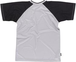 Kurzarm-T-Shirt mit Kontrastärmeln und Brusttasche Hellgrau Schwarz