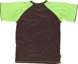 Camiseta de manga corta con mangas a contraste Marron / Verde Lima