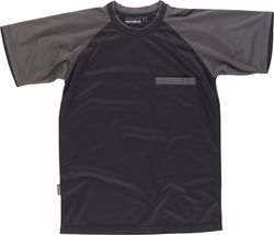 Camiseta de manga corta con mangas a contraste Negro / Gris Oscuro