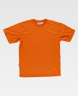 Camiseta de manga corta lisa sin bolsillos Naranja A.V.