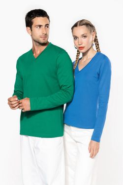 T-SHIRT A MANICHE LUNGHE CON SCOLLO AV DA UOMO