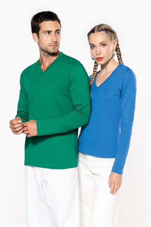 T-SHIRT A MANICHE LUNGHE CON SCOLLO AV DA UOMO