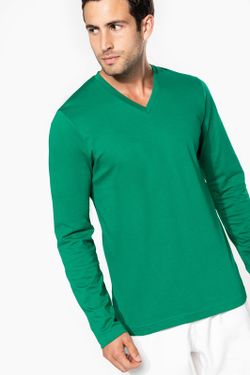 T-SHIRT A MANICHE LUNGHE CON SCOLLO AV DA UOMO