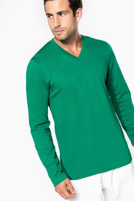 T-SHIRT A MANICHE LUNGHE CON SCOLLO AV DA UOMO