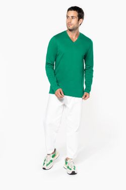 T-SHIRT A MANICHE LUNGHE CON SCOLLO AV DA UOMO