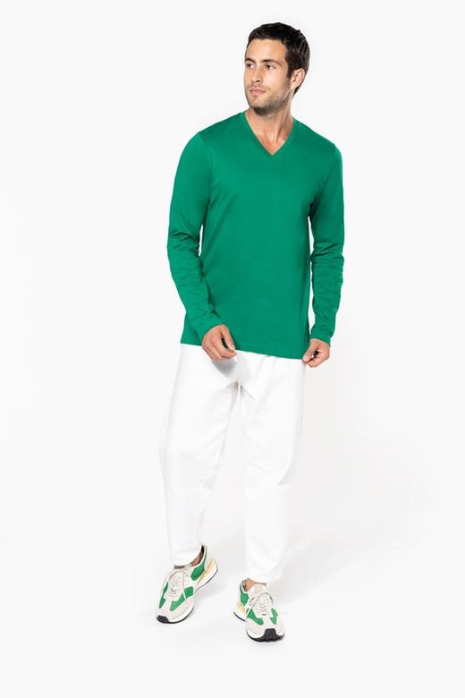 T-SHIRT A MANICHE LUNGHE CON SCOLLO AV DA UOMO