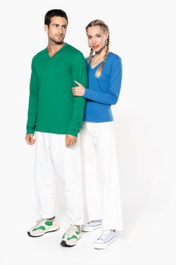 T-SHIRT A MANICHE LUNGHE CON SCOLLO AV DA UOMO