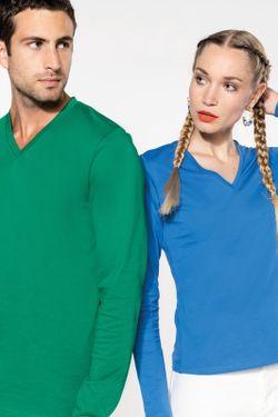 T-SHIRT A MANICHE LUNGHE CON SCOLLO AV DA UOMO