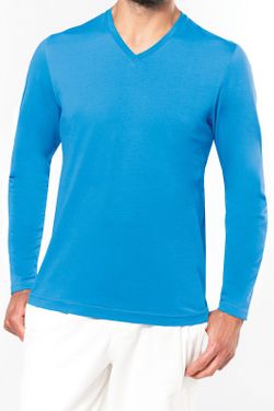 T-SHIRT A MANICHE LUNGHE CON SCOLLO AV DA UOMO