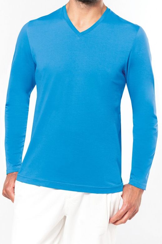 T-SHIRT A MANICHE LUNGHE CON SCOLLO AV DA UOMO