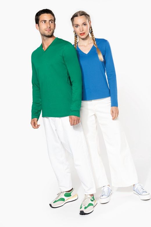 T-SHIRT A MANICHE LUNGHE CON SCOLLO AV DA UOMO