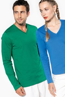 T-SHIRT A MANICHE LUNGHE CON SCOLLO AV DA UOMO