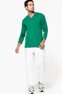 T-SHIRT A MANICHE LUNGHE CON SCOLLO AV DA UOMO