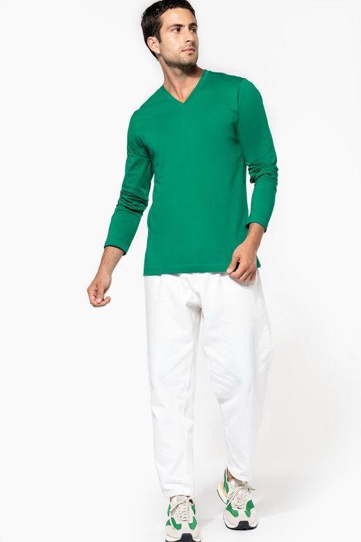 T-SHIRT A MANICHE LUNGHE CON SCOLLO AV DA UOMO