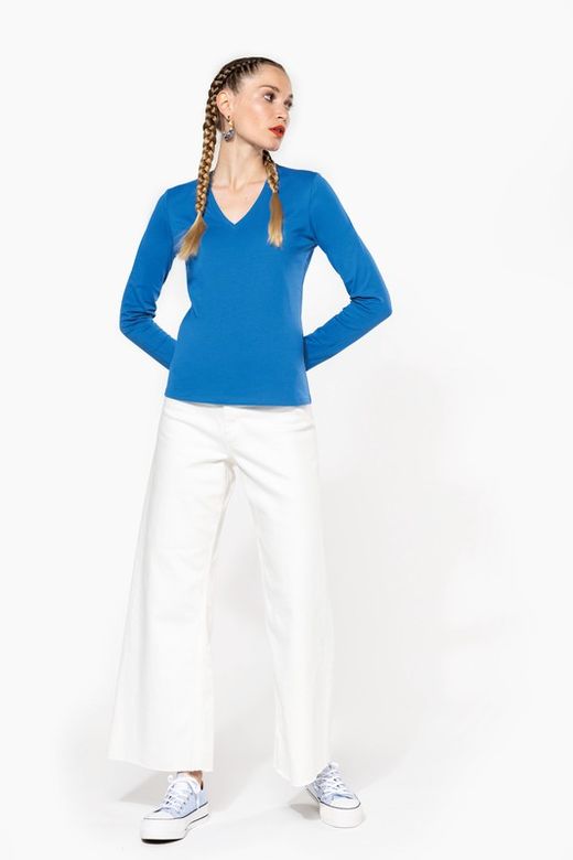 T-SHIRT MANICA LUNGA CON SCOLLO AV DONNA