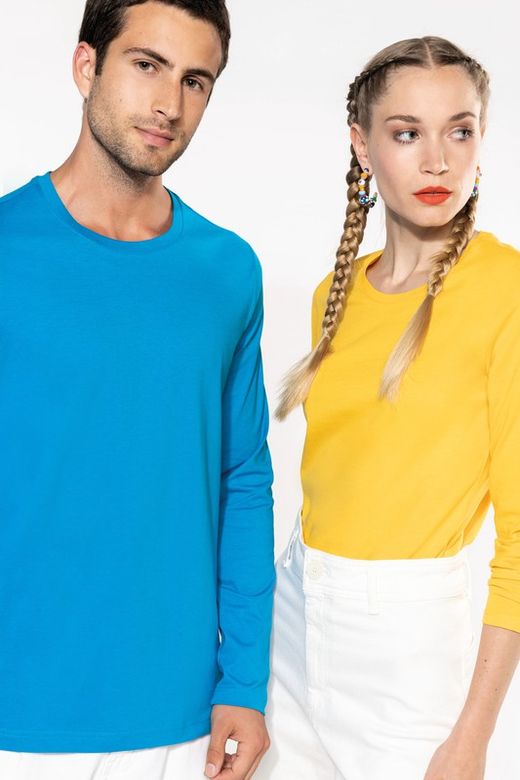 RONNDES HALS-T-SHIRT MIT LANGEM ÄRMEL