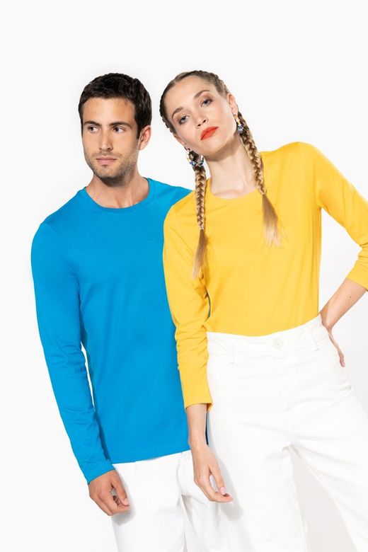 RONNDES HALS-T-SHIRT MIT LANGEM ÄRMEL