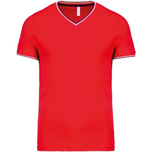 Herren P-Strick-T-Shirt mit V-Ausschnitt