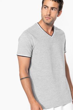 Herren P-Strick-T-Shirt mit V-Ausschnitt