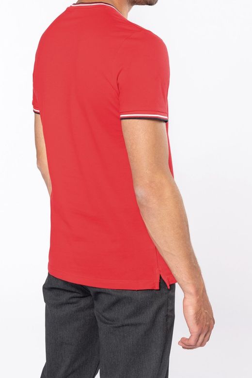 Herren P-Strick-T-Shirt mit V-Ausschnitt