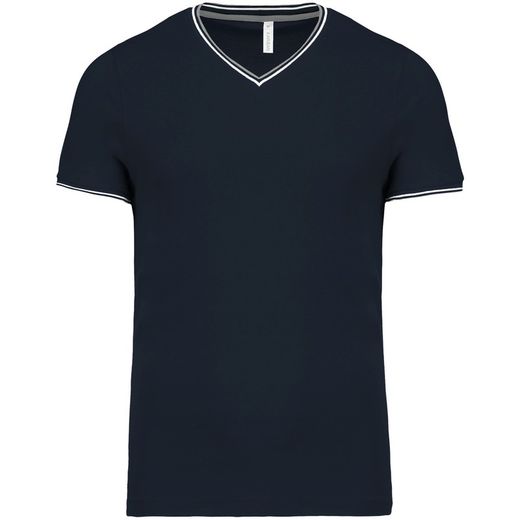 Herren P-Strick-T-Shirt mit V-Ausschnitt