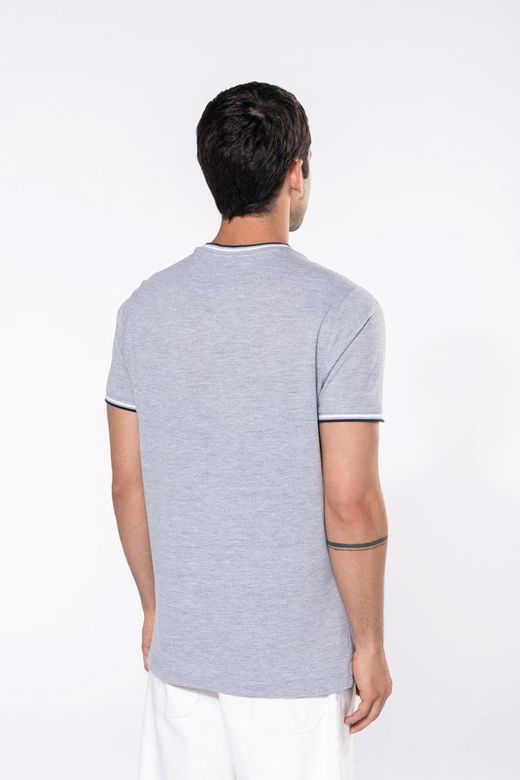 Herren P-Strick-T-Shirt mit V-Ausschnitt