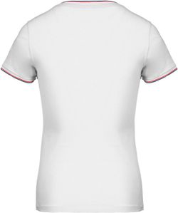 T-Shirt in piquet con scollo a V da donna