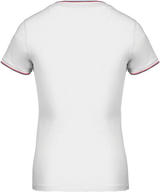 T-Shirt in piquet con scollo a V da donna