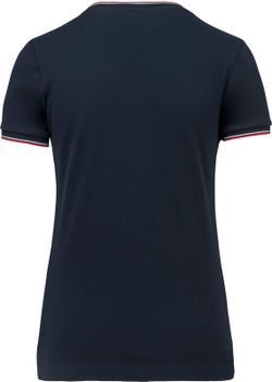 T-Shirt in piquet con scollo a V da donna