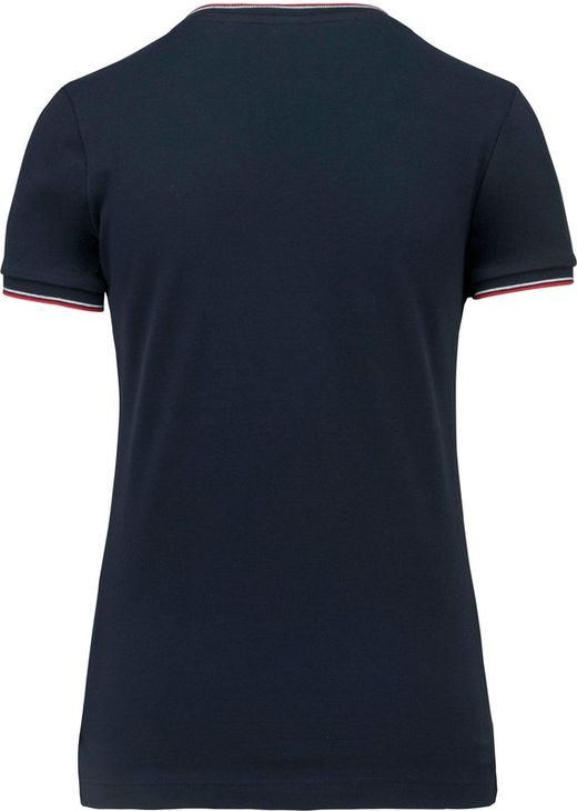 T-Shirt in piquet con scollo a V da donna