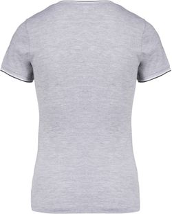 T-Shirt in piquet con scollo a V da donna