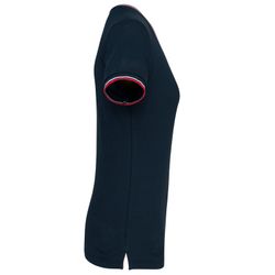 T-Shirt in piquet con scollo a V da donna