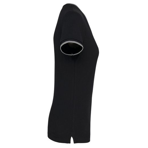 T-Shirt in piquet con scollo a V da donna