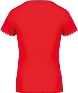 T-Shirt in piquet con scollo a V da donna