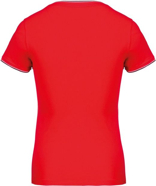 T-Shirt in piquet con scollo a V da donna