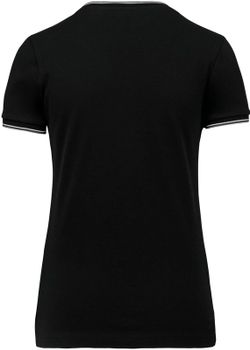 T-Shirt in piquet con scollo a V da donna