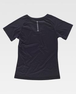 Damen Sport Kurzarm T-Shirt mit V-Ausschnitt Schwarz