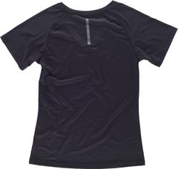 Damen Sport Kurzarm T-Shirt mit V-Ausschnitt Schwarz