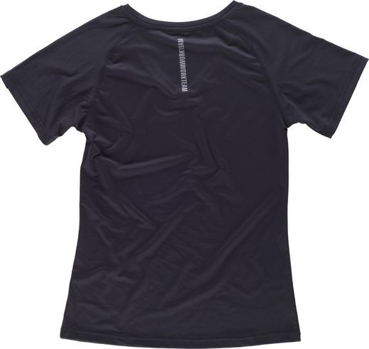 Damen Sport Kurzarm T-Shirt mit V-Ausschnitt Schwarz