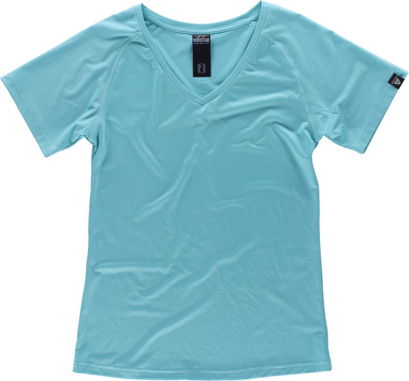 Camiseta deporte de mujer manga Turquesa — Maxport Vestuario Laboral