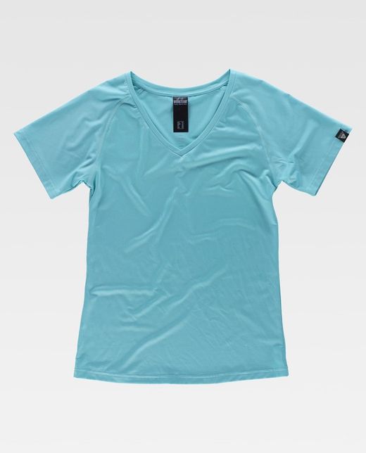 Camiseta deporte de mujer manga Turquesa