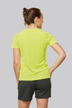 Damen-Sportshirt aus Recyclingmaterial mit Rundhalsausschnitt